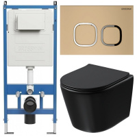 Комплект унитаза с инсталляцией Grossman Cosmo 97.4477BMSQ.02.310 с клавишей смыва
