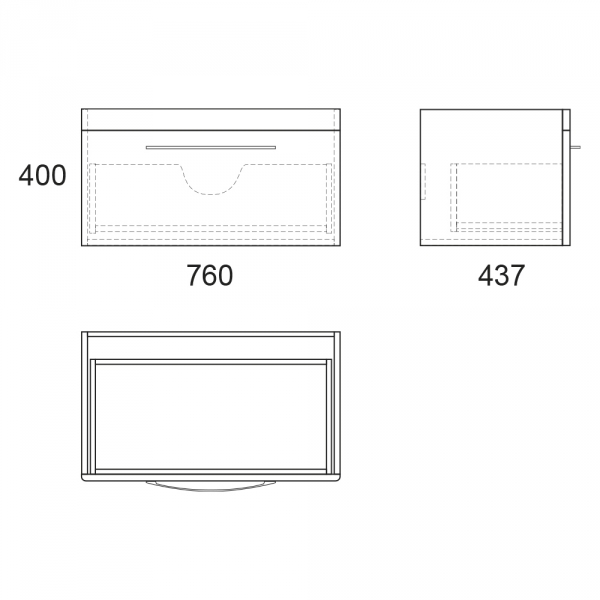 Тумба под раковину Owl 1975 Skansen, 80 см, 1 ящик OW050100