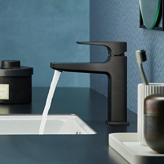 Смеситель для раковины с донным клапаном Push-Open Hansgrohe Metropol 32507340 шлифованный черный хром