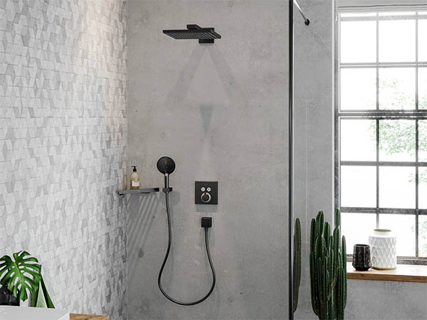 Подключение для душевого шланга Hansgrohe FixFit Square 26455670 черный матовый