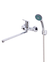 Смеситель для ванны однорычажный полимерный универсальный с душевым набором OneLife P11-218cr  хром