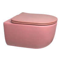 Подвесной унитаз безободковый Gid Tr2133TF-PKM, розовый матовый