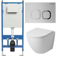 Комплект унитаза с инсталляцией Grossman Cosmo 97.4455MS.02.110 с клавишей смыва