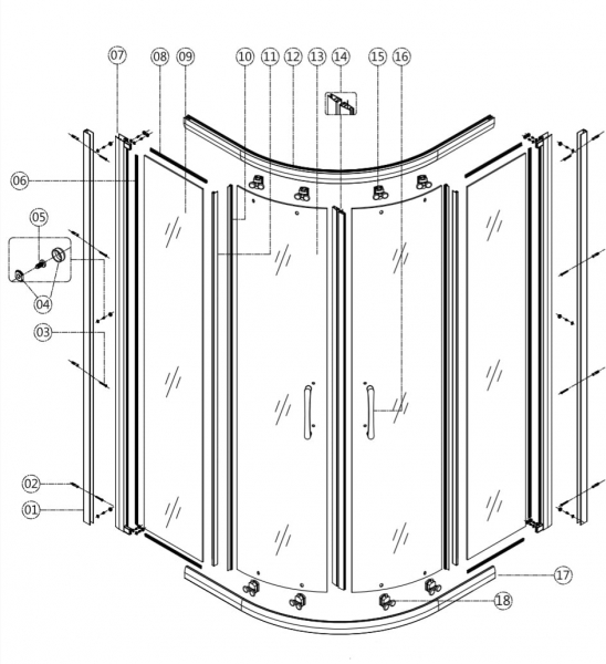 Компелект стекол Alvaro Banos GRANADA S90.20 Cromo 1/2