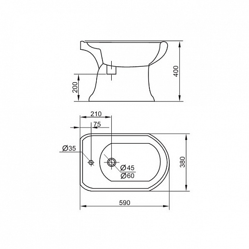 Биде напольное Cezares Liza CZR-619
