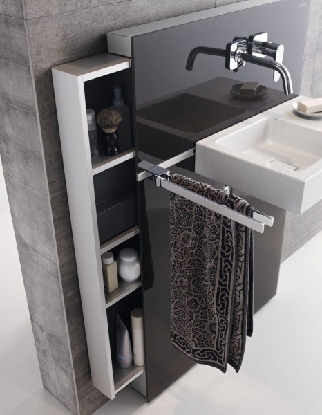 Cантехнический модуль Geberit Monolith для подвесного умывальника,стекло умбра 131.045.SQ.1