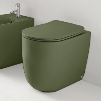 Унитаз приставной безободковый Kerasan Nolita 531811 зеленый матовый, без сиденья