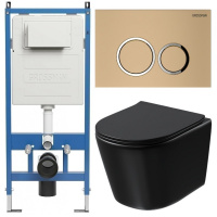 Комплект унитаза с инсталляцией Grossman Galaxy 97.4477BMSQ.01.310 с клавишей смыва