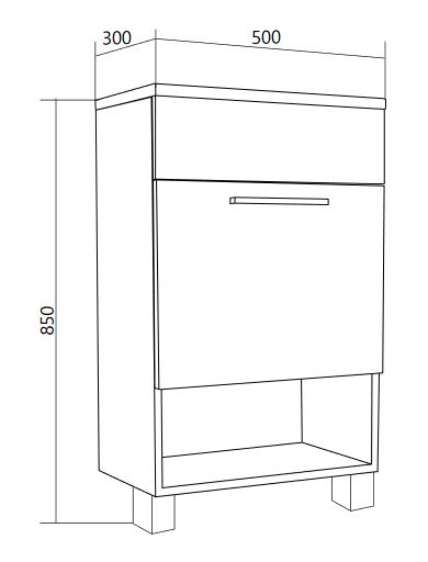 Тумба с раковиной 1Marka  July 50Н У85932