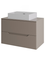 Тумба с раковиной подвесная 70 см, Orange Line Li-70TuLMDF+B04-500W латте/белый