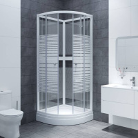 Душевая кабина полукруглая под низкий поддон IDDIS Optima Home HA90WLP, белая