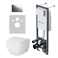 Комплект унитаза с инсталляцией Am.Pm ErgoFit IS110151.901701 с сиденье микролифт, кнопка хром глянец