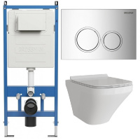 Комплект унитаза с инсталляцией Grossman Galaxy 97.4440S.01.100 с клавишей смыва