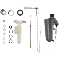 Механизм слива для высокого бачка Kerasan The New Yorker 759290 с цепочкой хром, ручка белая