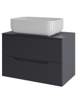 Тумба с раковиной подвесная 70 см, Orange Line Li-70TugMDF+B03-600W графит/белый