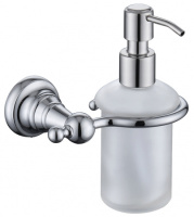 Дозатор для жидкого мыла настенный (стекло) хром (латунь) (KH-2210)
