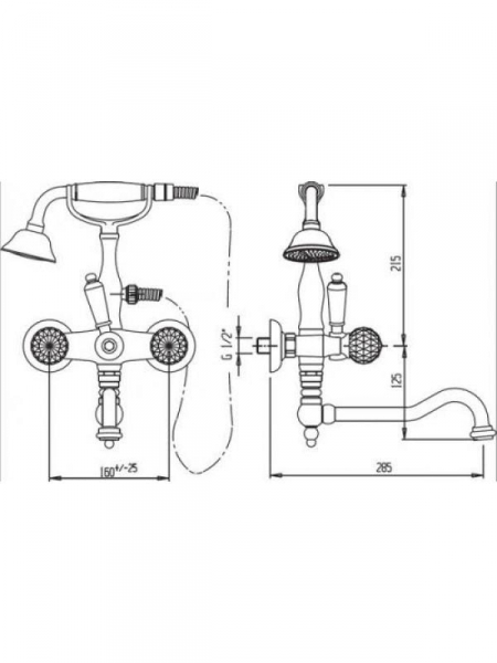 Смеситель для ванны Cezares Atlantis ATLANTIS-VDPS2-02-Sw/M