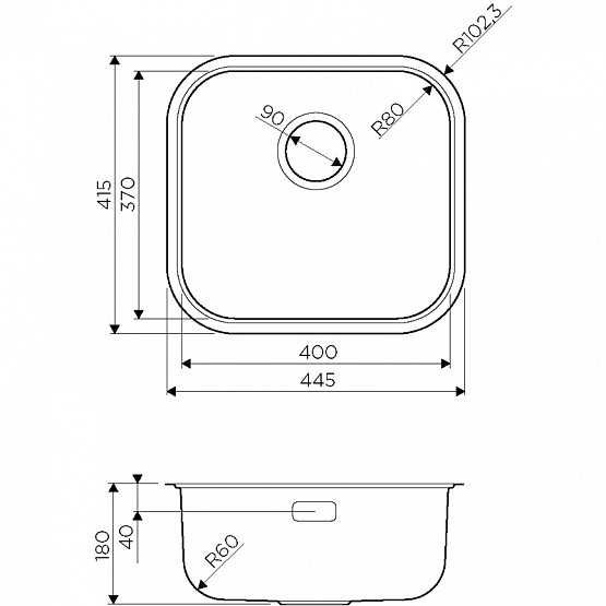 Мойка для кухни Omoikiri Omi 44-U/IF-GM 4993191