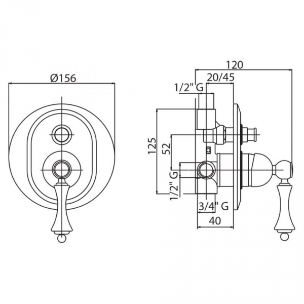 Смеситель для ванны Cezares MARGOT-VDIM-03/24-Bi Смеситель для ванны Cezares MARGOT-VDIM-03/24-Bi