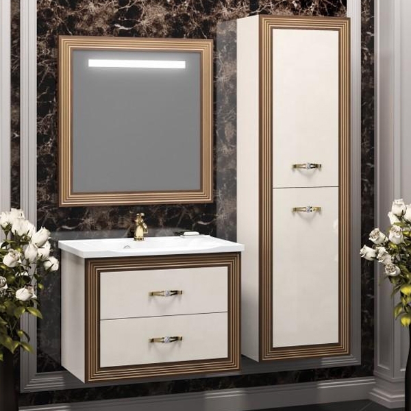 Зеркало Opadiris Карат 80 Z0000004322 бежевый глянцевый с золотой патиной