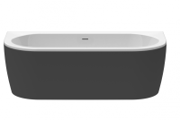 Акриловая ванна (180х79) CEZARES SLIM WALL-180-80-60-NERO-SET