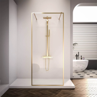 Душевая перегородка Veconi Korato KR-90G (110x200) KR90G-110-01-C4 брашированное золото