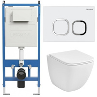 Комплект унитаза с инсталляцией Grossman Cosmo 97.4497SQC.02.000 с клавишей смыва