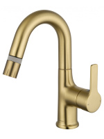 Смеситель для раковины с выдвижным изливом WONZON & WOGHAND, брашированное золото WW-FE01L212-BG