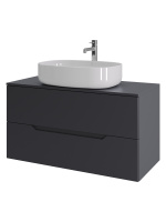 Тумба с раковиной подвесная 100 см, Orange Line Li-100TugMDF+B08-600W графит/белый