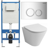 Комплект унитаза с инсталляцией Grossman Galaxy 97.4477S.01.100 с клавишей смыва