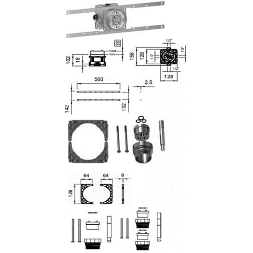 Скрытый блок с запорным клапаном для смесителя, для ванны и душа Laufen 3.7898.0.000.100.1