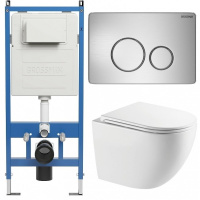Комплект унитаза с инсталляцией Grossman Style 97.4411SQC.05.12M с клавишей смыва