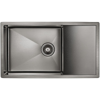 Кухонная мойка Paulmark Platte PM807844-GM вороненая сталь