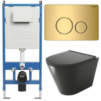 Комплект унитаза с инсталляцией Grossman Style 97.4477BMS.05.30M с клавишей смыва