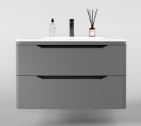 Тумба под раковину Style Line Марелла 90 Люкс Plus СС-00002415 серый матовый