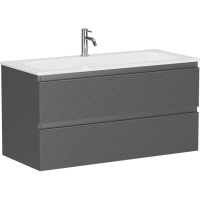 Тумба без раковины подвесная 100 см Sancos Folk FL100GS темно-серый матовый