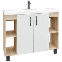 Тумба напольная Grossman ФЛАЙ-100. см 101001. дуб сонома/белая