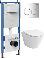 Комплект унитаза с инсталляцией Grossman Cosmo 97.4477SQ.02.100 с клавишей смыва