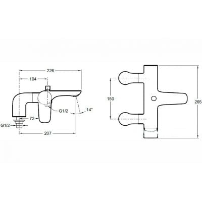 Смеситель на борт ванны Jacob Delafon Aleo E72283-CP