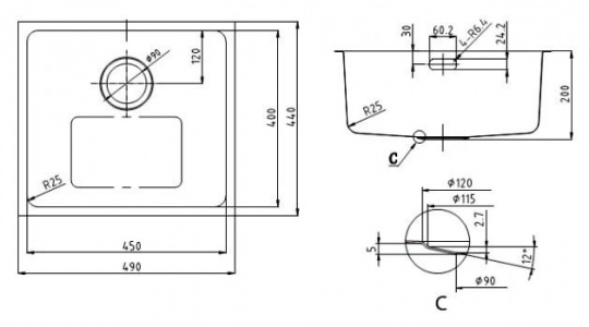 Мойка для кухни Omoikiri Tadzava 49-U-IN 4993074