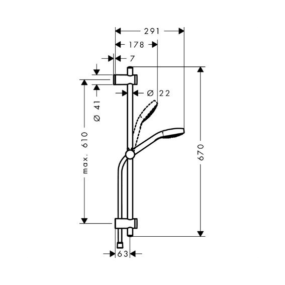 Душевой гарнитур  Hansgrohe MySelect S Vario 26710400