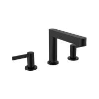 Смеситель для раковины на 3 отверстия с донным клапаном Push-Open Hansgrohe Finoris 76033670 черный матовый