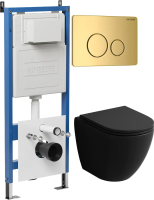 Комплект унитаза с инсталляцией Grossman Style 97.4455BMSQ.05.30M с клавишей смыва