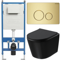 Комплект унитаза с инсталляцией Grossman Style 97.4477BMSQ.05.32M с клавишей смыва