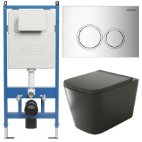 Комплект унитаза с инсталляцией Grossman Galaxy 97.4441BMS.01.100 с клавишей смыва