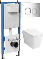 Комплект унитаза с инсталляцией Grossman Cosmo 97.4479SQ.02.100 с клавишей смыва