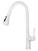Смеситель для кухни с выдвижным изливом WONZON & WOGHAND, белый матовый WW-AE54123-MW