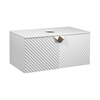 Тумба под раковину RUNO Андорра 85 белый матовый белый глянец подвесная  (00-00002019)