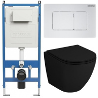 Комплект унитаза с инсталляцией Grossman Classic 97.4455BMSQ.04.01M с клавишей смыва