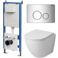 Комплект унитаза с инсталляцией Grossman Style 97.4455S.05.10M с клавишей смыва